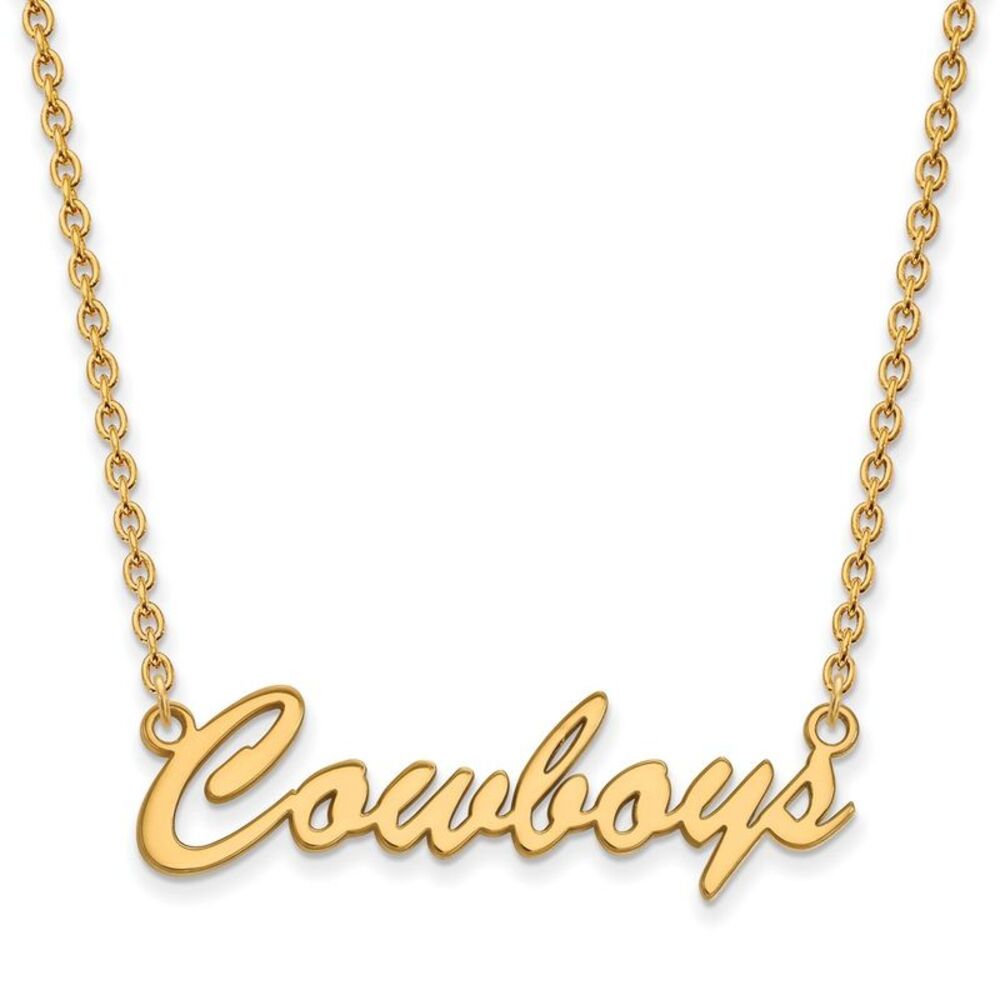 14k Gold Plated Silver Oklahoma State Medium Pendant Necklace